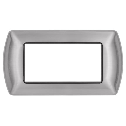 Placchetta in metallo a 3 4 7 posti argento opaco cassetta 503 compatibile con living international supporto cover - enzoled
