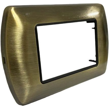 Placchetta in metallo a 3 4 7 posti bronzo cassetta 503 compatibile con living international supporto cover - enzoled