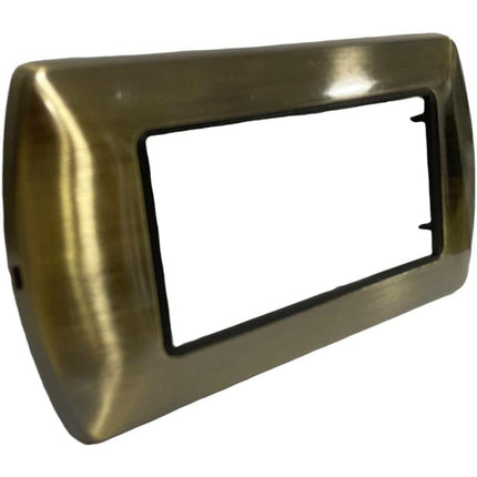 Placchetta in metallo a 3 4 7 posti bronzo cassetta 503 compatibile con living international supporto cover - enzoled