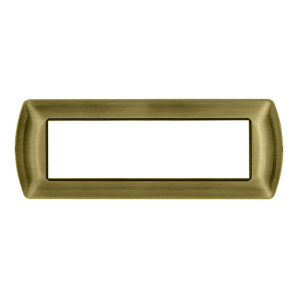 Placchetta in metallo a 3 4 7 posti bronzo cassetta 503 compatibile con living international supporto cover - enzoled