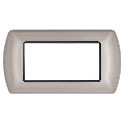 Placchetta in metallo a 3 4 7 posti champagne cassetta 503 compatibile con living international supporto cover - enzoled