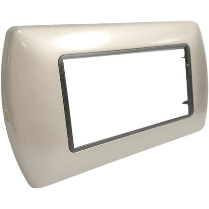 Placchetta in metallo a 3 4 7 posti champagne cassetta 503 compatibile con living international supporto cover - enzoled