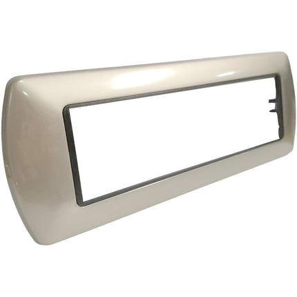 Placchetta in metallo a 3 4 7 posti champagne cassetta 503 compatibile con living international supporto cover - enzoled