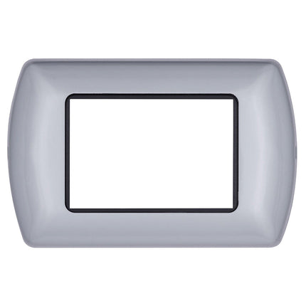 Placchetta in metallo a 3 4 7 posti grigio chiaro cassetta 503 compatibile con living international supporto cover - enzoled