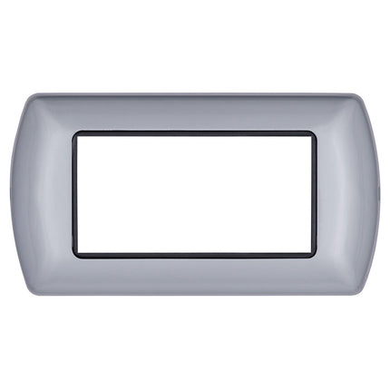 Placchetta in metallo a 3 4 7 posti grigio chiaro cassetta 503 compatibile con living international supporto cover - enzoled