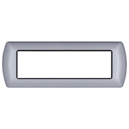 Placchetta in metallo a 3 4 7 posti grigio chiaro cassetta 503 compatibile con living international supporto cover - enzoled