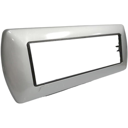 Placchetta in metallo a 3 4 7 posti grigio chiaro cassetta 503 compatibile con living international supporto cover - enzoled