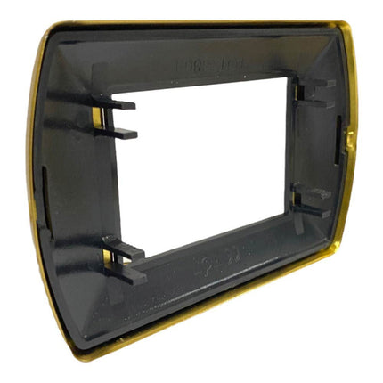 Placchetta  in metallo a 3 4 7 posti oro lucido cassetta 503 compatibile con living international supporto cover - enzoled
