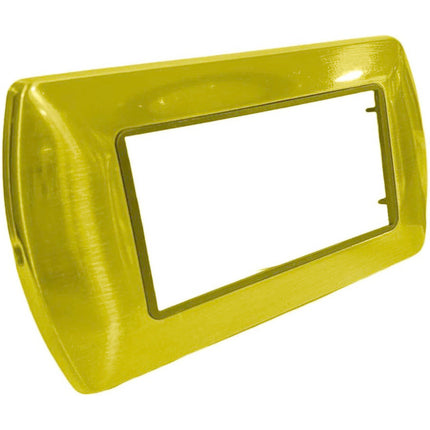 Placchetta  in metallo a 3 4 7 posti oro lucido cassetta 503 compatibile con living international supporto cover - enzoled