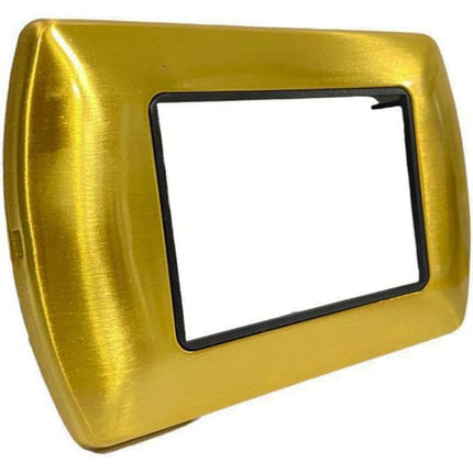 Placchetta in metallo a 3 4 7 posti oro spazzolato cassetta 503 compatibile con living international supporto cover - enzoled