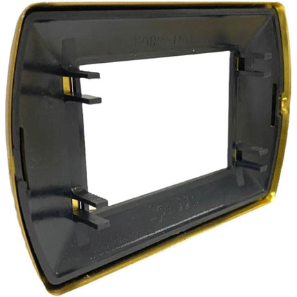 Placchetta in metallo a 3 4 7 posti oro spazzolato cassetta 503 compatibile con living international supporto cover - enzoled