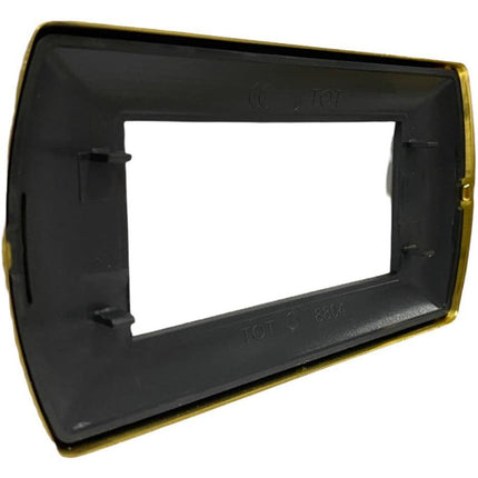 Placchetta in metallo a 3 4 7 posti oro spazzolato cassetta 503 compatibile con living international supporto cover - enzoled