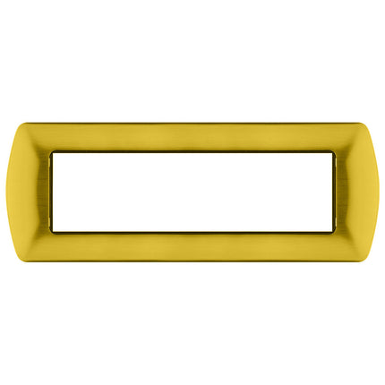 Placchetta in metallo a 3 4 7 posti oro spazzolato cassetta 503 compatibile con living international supporto cover - enzoled