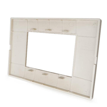 Placchetta per interruttore a 3 4 7 posti oro satinato cassetta 503 compatibile con vimar plana supporto cover - enzoled