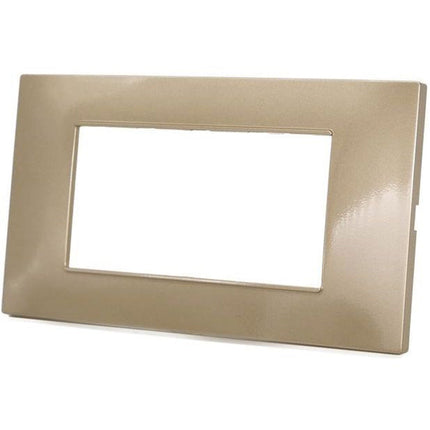 Placchetta per interruttore a 3 4 7 posti oro satinato cassetta 503 compatibile con vimar plana supporto cover - enzoled