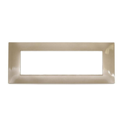 Placchetta per interruttore a 3 4 7 posti oro satinato cassetta 503 compatibile con vimar plana supporto cover - enzoled