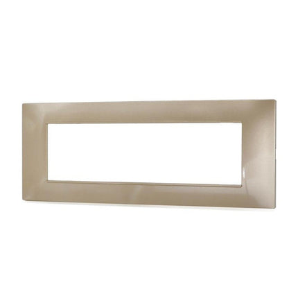 Placchetta per interruttore a 3 4 7 posti oro satinato cassetta 503 compatibile con vimar plana supporto cover - enzoled