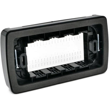 Placca idrobox 3 posti compatibile con living light international IP55 coperchio modulo cassetta 503 nero - enzoled