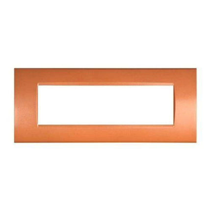 Placchetta a 3 4 7 posti arancio cassetta 503 compatibile con living light supporto cover - enzoled