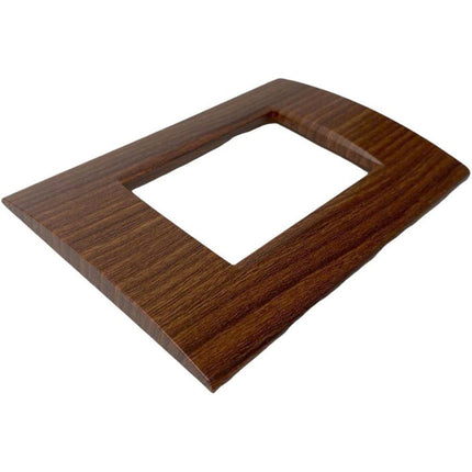 Placchetta a 3 4 7 posti color noce cassetta 503 compatibile con living light supporto cover - enzoled