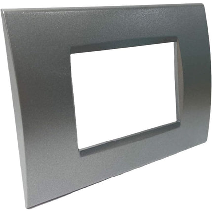 Placchetta  a 3 4 7 posti grigio scuro cassetta 503 compatibile con living light supporto cover - enzoled