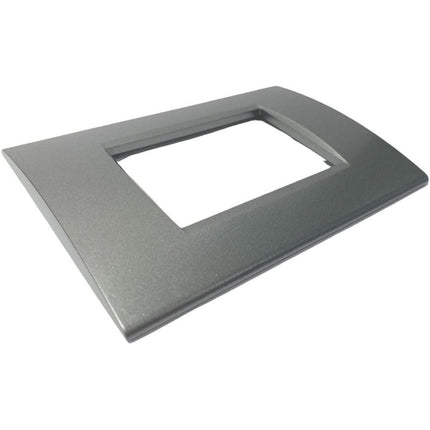 Placchetta  a 3 4 7 posti grigio scuro cassetta 503 compatibile con living light supporto cover - enzoled
