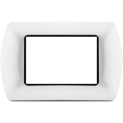 Placchetta  in metallo a 3 4 7 posti bianca cassetta 503 compatibile con living international supporto cover - enzoled