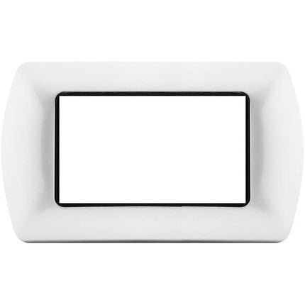 Placchetta  in metallo a 3 4 7 posti bianca cassetta 503 compatibile con living international supporto cover - enzoled