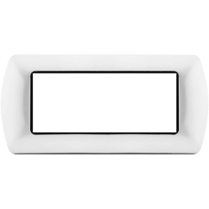 Placchetta  in metallo a 3 4 7 posti bianca cassetta 503 compatibile con living international supporto cover - enzoled