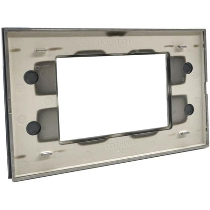 Placchetta  in vetro a 3 4 7 posti bianca cassetta 503 compatibile con living light supporto cover - enzoled