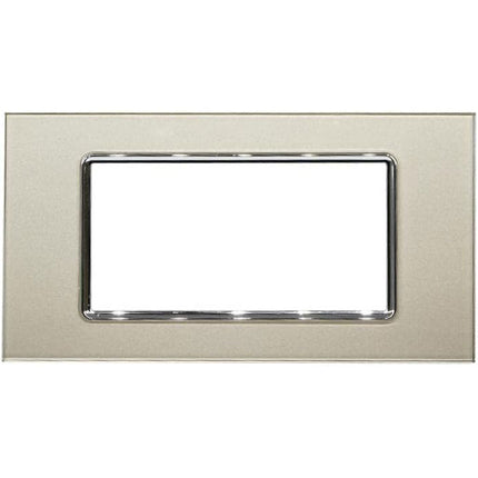 Placchetta in vetro a 3 4 7 posti champagne cassetta 503 compatibile con living light supporto cover - enzoled