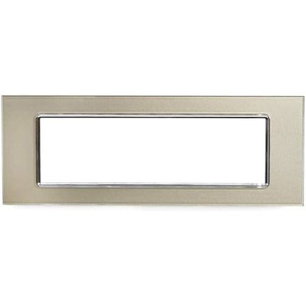 Placchetta in vetro a 3 4 7 posti champagne cassetta 503 compatibile con living light supporto cover - enzoled