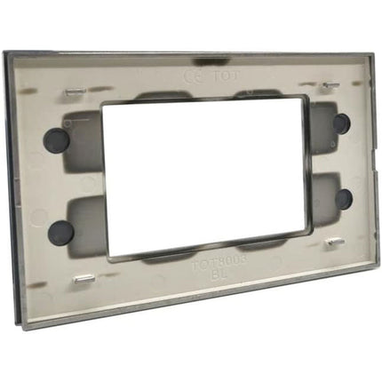 Placchetta in vetro a 3 4 7 posti silver cassetta 503 compatibile con living light supporto cover - enzoled