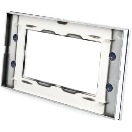 Placchetta in vetro a 3 4 7 posti silver cassetta 503 compatibile con living light supporto cover - enzoled