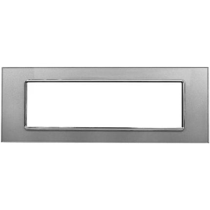 Placchetta in vetro a 3 4 7 posti silver cassetta 503 compatibile con living light supporto cover - enzoled