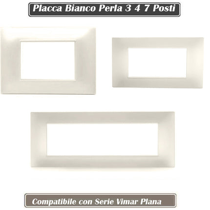 Placchetta per interruttore a 3 4 7 posti bianco perla cassetta 503 compatibile con vimar plana supporto cover - enzoled