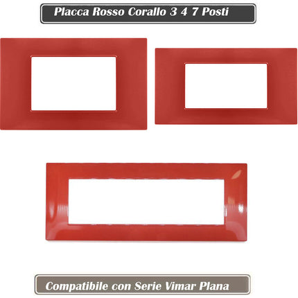 Placchetta per interruttore a 3 4 7 posti corallo cassetta 503 compatibile con vimar plana supporto cover - enzoled