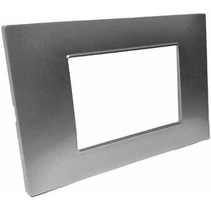 Placchetta per interruttore a 3 4 7 posti grigio platino cassetta 503 compatibile con vimar plana supporto cover - enzoled