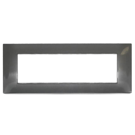 Placchetta per interruttore a 3 4 7 posti grigio platino cassetta 503 compatibile con vimar plana supporto cover - enzoled