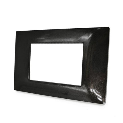 Placchetta per interruttore a 3 4 7 posti nero cassetta 503 compatibile con vimar plana supporto cover - enzoled