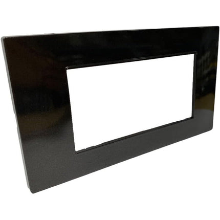 Placchetta per interruttore a 3 4 7 posti nero cassetta 503 compatibile con vimar plana supporto cover - enzoled