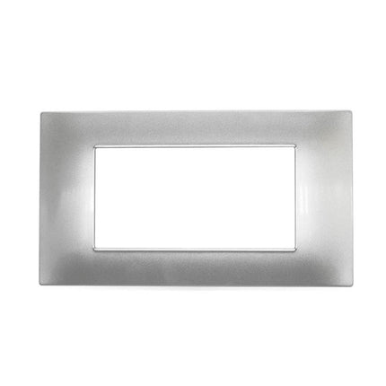 Placchetta per interruttore a 3 4 7 posti silver cassetta 503 compatibile con vimar plana supporto cover - enzoled