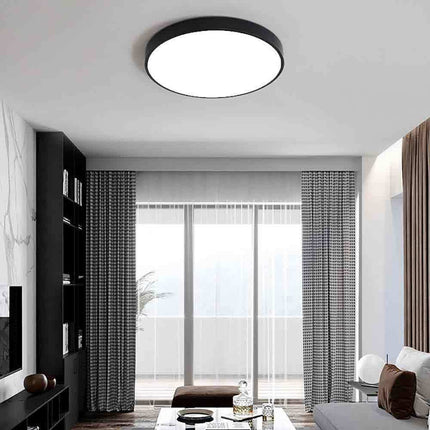 Plafoniera a led 70 watt rotonda lampada da soffitto nero lampadario a luce fredda o naturale - enzoled