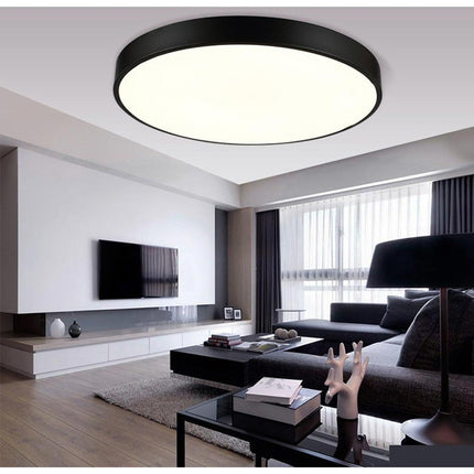 Plafoniera a led 70 watt rotonda lampada da soffitto nero lampadario a luce fredda o naturale - enzoled