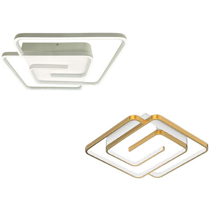 Plafoniera da soffitto a led 48 watt quadrata lampadario moderno da cucina soggiorno luce fredda 6500k - enzoled