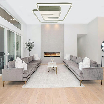 Plafoniera da soffitto a led 48 watt quadrata lampadario moderno da cucina soggiorno luce fredda 6500k - enzoled