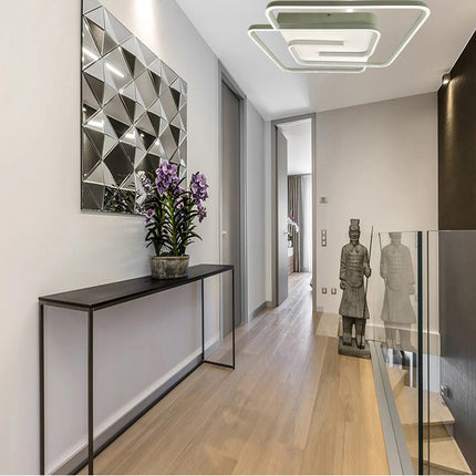 Plafoniera da soffitto a led 48 watt quadrata lampadario moderno da cucina soggiorno luce fredda 6500k - enzoled