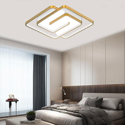 Plafoniera da soffitto a led 48 watt quadrata lampadario moderno da cucina soggiorno luce fredda 6500k - enzoled