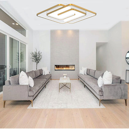 Plafoniera da soffitto a led 48 watt quadrata lampadario moderno da cucina soggiorno luce fredda 6500k - enzoled