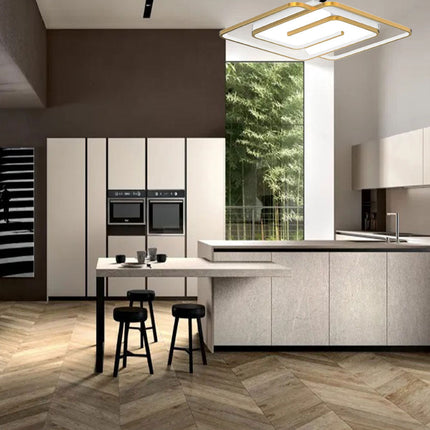 Plafoniera da soffitto a led 48 watt quadrata lampadario moderno da cucina soggiorno luce fredda 6500k - enzoled